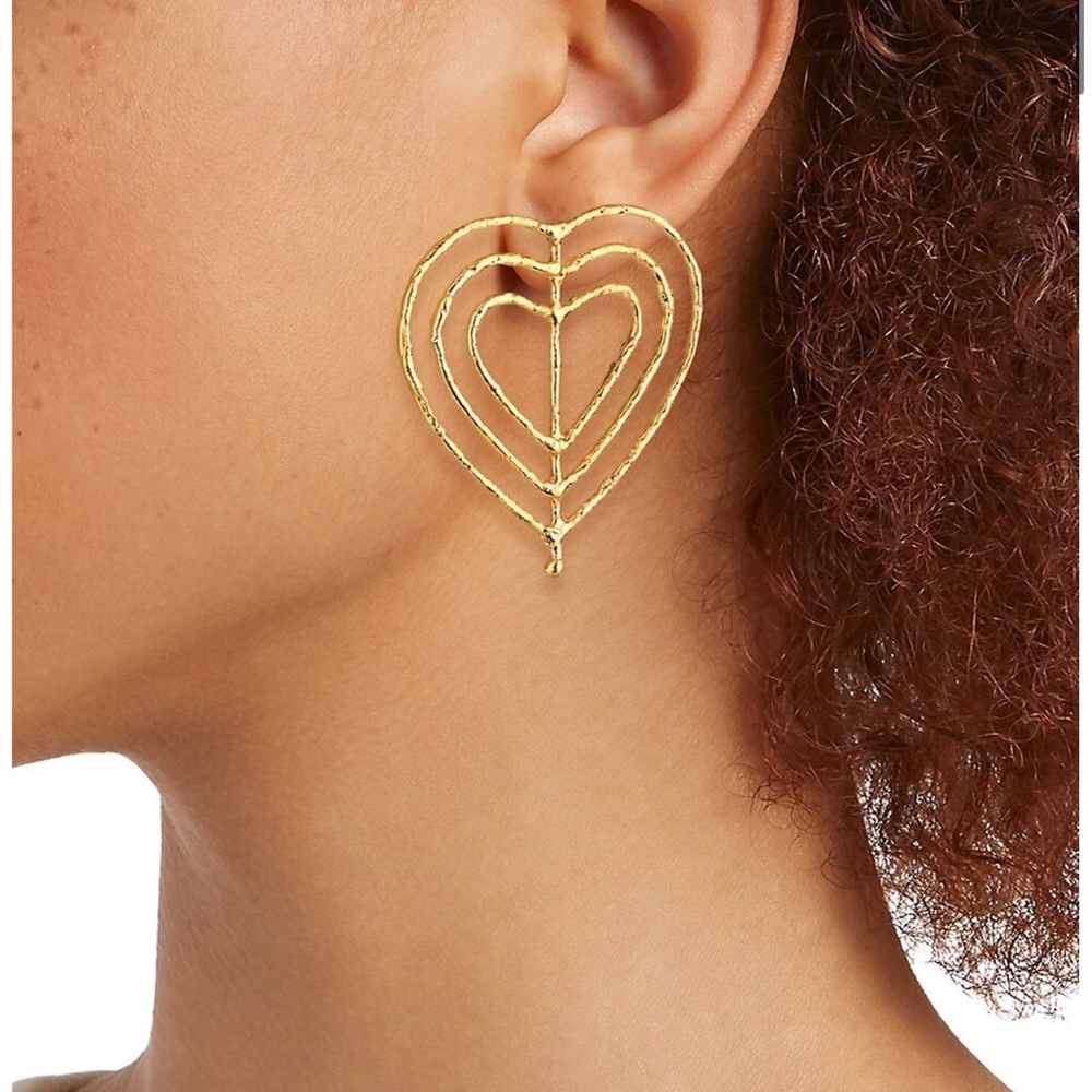 Sylvia Toledano Valentine Goldtone Cutout Earrings